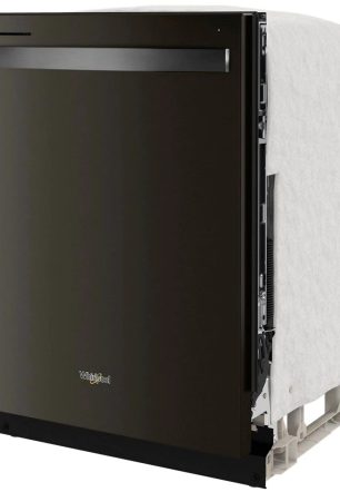 Whirlpool - 24" Top Control Built-In Dishwasher with Stainless Steel Tub, Large Capacity, 3rd Rack, 47 dBA - Black stainless steel