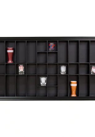 Gallery Solutions 35x16 Shot Glass Display Case， 44 Openings