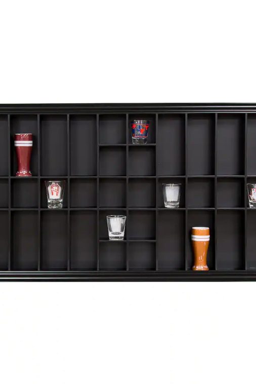 Gallery Solutions 35x16 Shot Glass Display Case， 44 Openings