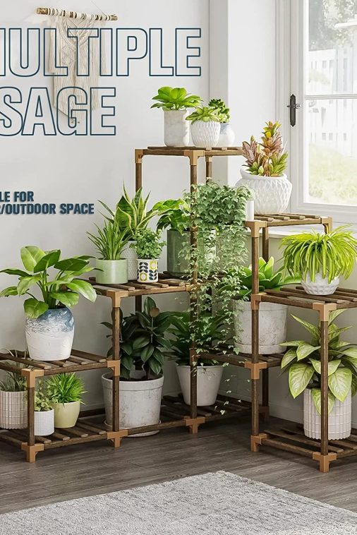 Corner Plant Stand Indoor Wood Outdoor Plant Shelf for Multiple Plants Ladder Plant Holder Table Plant Pot Stand for Window Garden Balcony Living Room - Image 3