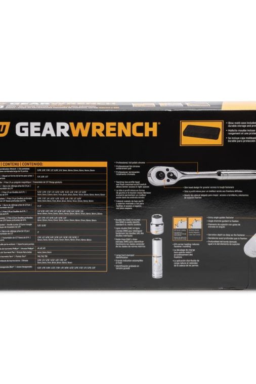 GearWrench 165 PC 1/4" 3/8" & 1/2" DR MECHANICS TOOLS SET - Image 6