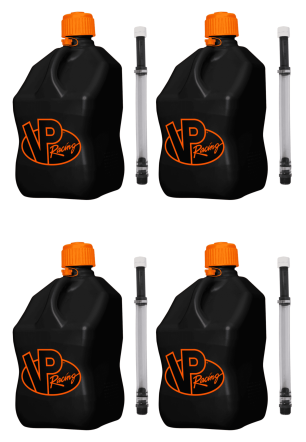 VP Racing Utility Jug 5.5 Gallon + Deluxe Hose - Mix and Match Between 11 Different Colors - Made in the USA (4 Pack, V-Twin)