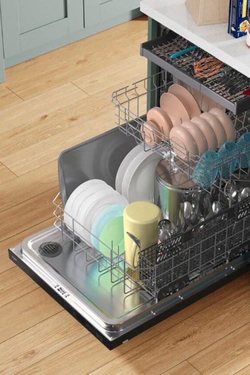 Whirlpool - 24" Top Control Built-In Dishwasher with Stainless Steel Tub, Large Capacity, 3rd Rack, 47 dBA - Black stainless steel - Image 10