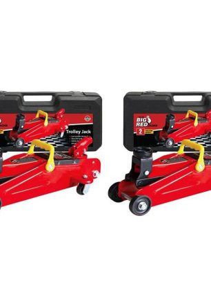 Torin Jacks Big Red 2 Ton Hydraulic Swivel Trolley Floor Jack with Carry Case, 2 Pack