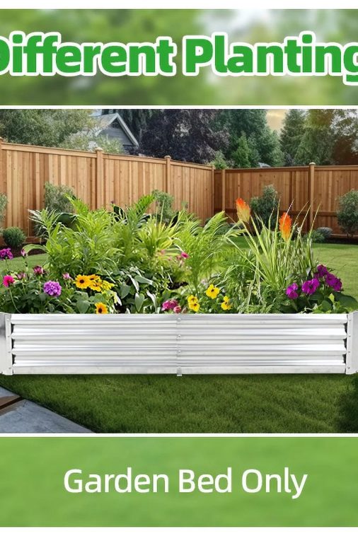 Galvanized Raised Garden Bed with Greenhouse, 6 x 3 x 3 FT Open Bottom Flower Bed with Mesh Cover, Outdoor Garden Box Kit with 2 Roll-Up Doors, for Garden Yard Vegetable Farm - Image 4