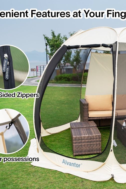 Alvantor Screen House Room Camping 12'x12' Beige Instant Canopy - Image 7