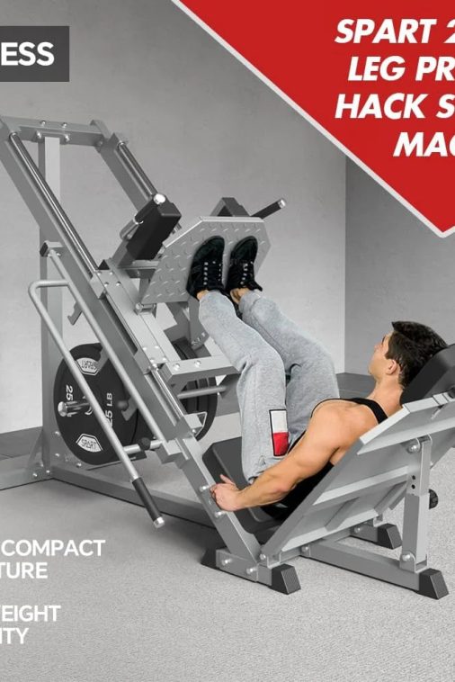 Leg Press Hack Squat Machine, Professional Adjustable Leg Exercise Machine with Linear Bearing, Lower Body Strength Training with Weight Storages for Quads, Hamstring, Glutes, Calves, Home Gym - Image 7