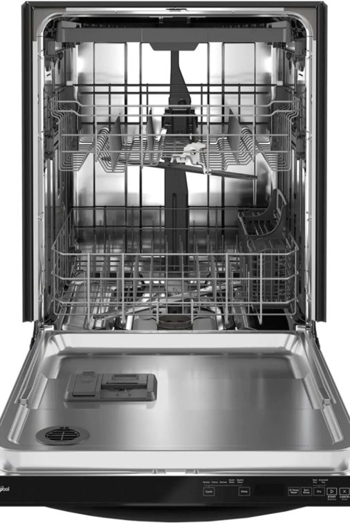 Whirlpool - 24" Top Control Built-In Dishwasher with Stainless Steel Tub, Large Capacity, 3rd Rack, 47 dBA - Black