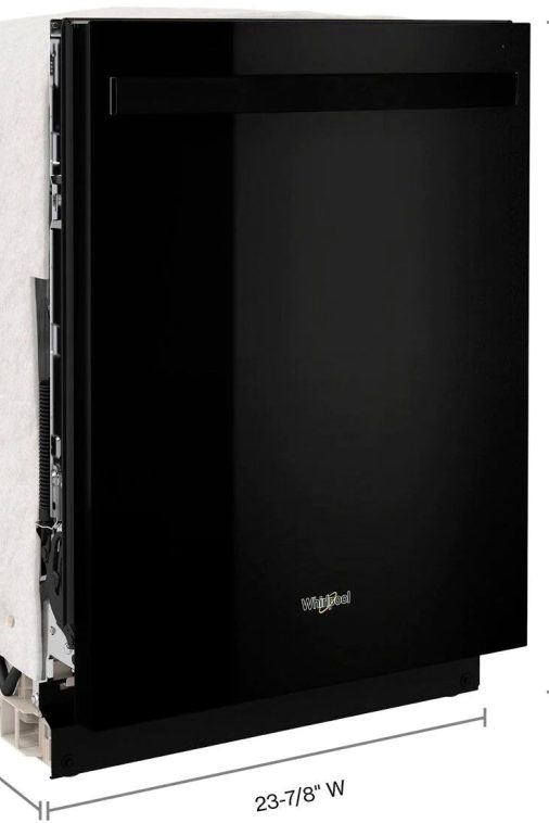 Whirlpool - 24" Top Control Built-In Dishwasher with Stainless Steel Tub, Large Capacity, 3rd Rack, 47 dBA - Black - Image 7
