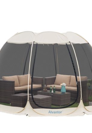 Alvantor Screen House Room Camping 12'x12' Beige Instant Canopy