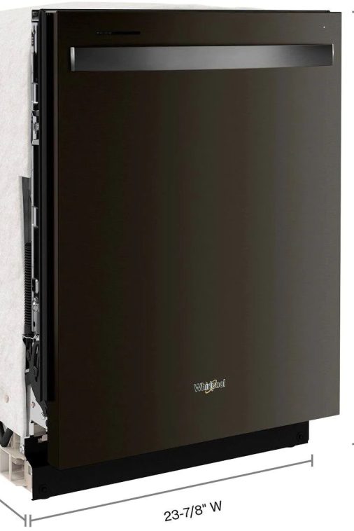 Whirlpool - 24" Top Control Built-In Dishwasher with Stainless Steel Tub, Large Capacity, 3rd Rack, 47 dBA - Black stainless steel - Image 8