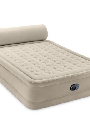 Intex Durabeam Headboard 18 Queen Air Mattress with Built-in Pump