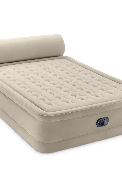 Intex Durabeam Headboard 18 Queen Air Mattress with Built-in Pump