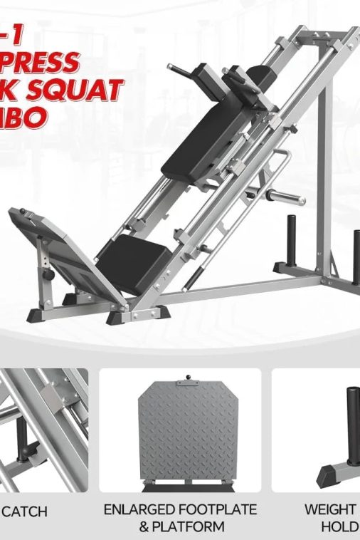 Leg Press Hack Squat Machine, Professional Adjustable Leg Exercise Machine with Linear Bearing, Lower Body Strength Training with Weight Storages for Quads, Hamstring, Glutes, Calves, Home Gym - Image 6