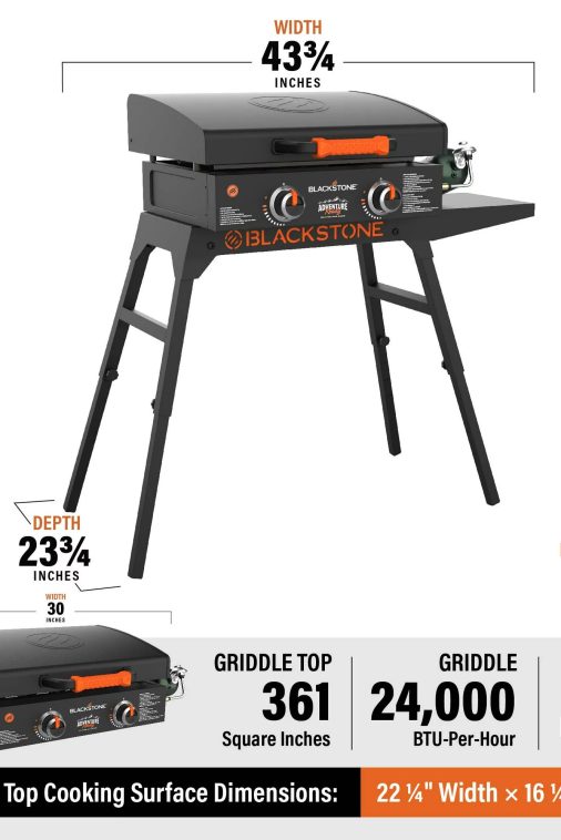 Blackstone 1891 Adventure Ready 22" Griddle with Stand and Adapter Hose - Image 3
