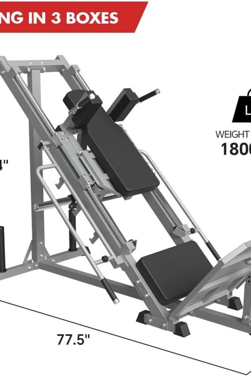 Leg Press Hack Squat Machine, Professional Adjustable Leg Exercise Machine with Linear Bearing, Lower Body Strength Training with Weight Storages for Quads, Hamstring, Glutes, Calves, Home Gym - Image 3