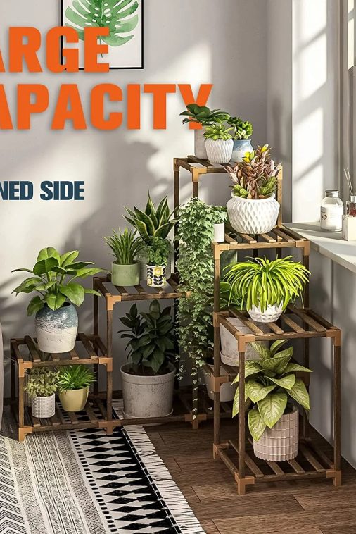 Corner Plant Stand Indoor Wood Outdoor Plant Shelf for Multiple Plants Ladder Plant Holder Table Plant Pot Stand for Window Garden Balcony Living Room - Image 4