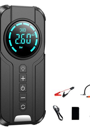 OWSOO Jump Starter with Air Compressor, 1000A Portable Battery Booster with 150 PSI Tire Inflation 6000mAh Jump Starter for Car Off-road Vehicle Small Truck, and More