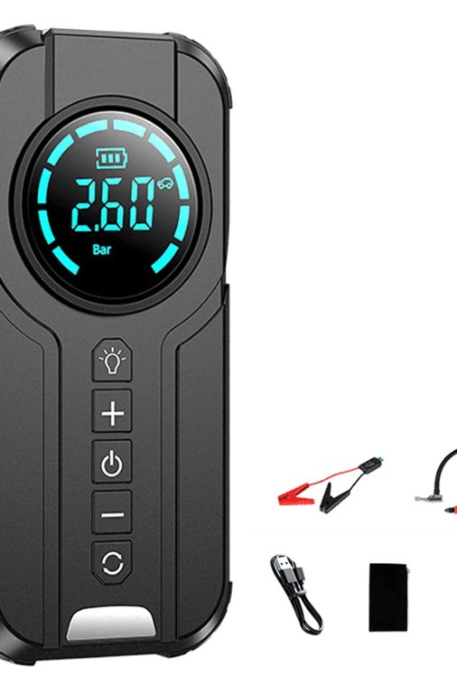 OWSOO Jump Starter with Air Compressor, 1000A Portable Battery Booster with 150 PSI Tire Inflation 6000mAh Jump Starter for Car Off-road Vehicle Small Truck, and More